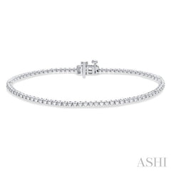 1 Ctw Round Cut Diamond Tennis Bracelet in 14K White Gold