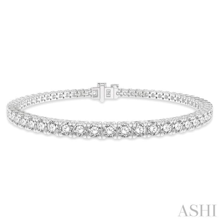 5 Ctw Round Cut Diamond Tennis Bracelet in 14K White Gold