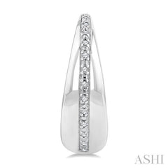 1/10 Ctw Bold Wide Round Cut Diamond Hoop Earrings in Sterling Silver