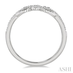 1/6 Ctw Chevron Loop Lattice Round Cut Diamond Wedding Band in 14K White Gold