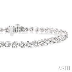 5.00CT RDDM 3 Prong Tennis Bracelet WG 14K-G*