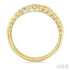 1/10 Ctw Bold Bead and Slanted Round Cut Bead Bijoux Diamond Fashion Band in Yellow Gold Vermeil