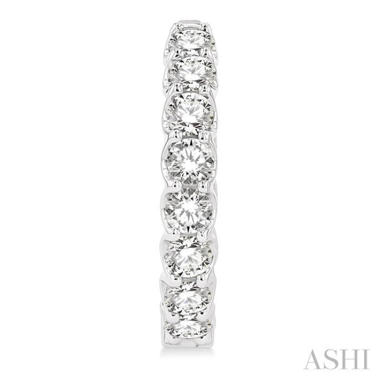 3 ctw Inside-Out Round Cut Diamond Hoop Earrings in 14K White Gold