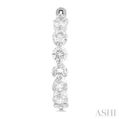 5 ctw Inside-Out Single Prong Set Round Cut Diamond Hoop Earrings in 14K White Gold