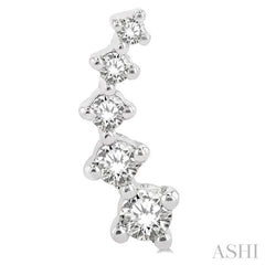 1/4 Ctw Round Cut Diamond Petite Fashion Climbers in 14K White Gold