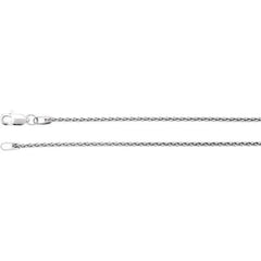 Rhodium-Plated Sterling Silver 1.25 mm Wheat 7" Chain