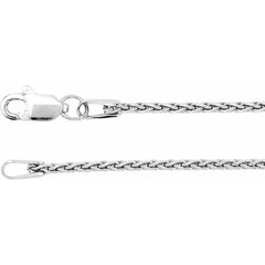 Rhodium-Plated Sterling Silver 1.25 mm Wheat 16" Chain