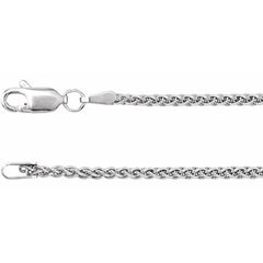 Rhodium-Plated Sterling Silver 1.8 mm Wheat 18" Chain