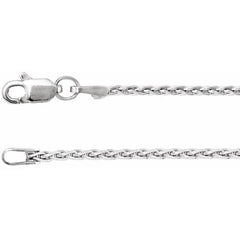 Rhodium-Plated Sterling Silver 1.5 mm Wheat 20" Chain