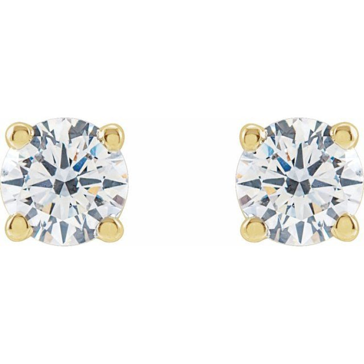 14K Yellow 3/4 CTW Lab-Grown Diamond Stud Earrings