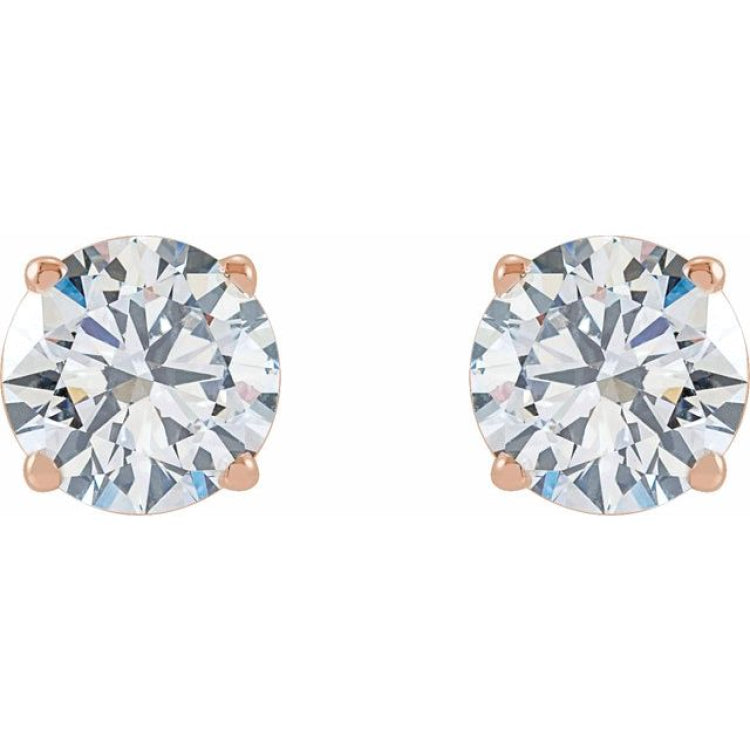 14K Rose 2 CTW Lab-Grown Diamond Stud Earrings