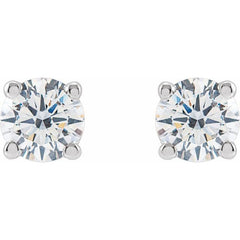 14K White 4mm :: 1/2 CTW Lab-Grown Diamond Stud Earrings