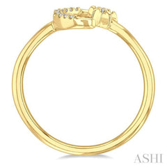 1/20 Ctw Petite Crescent and Star Round Cut Diamond Stackable Fashion Ring in 10K Yellow Gold