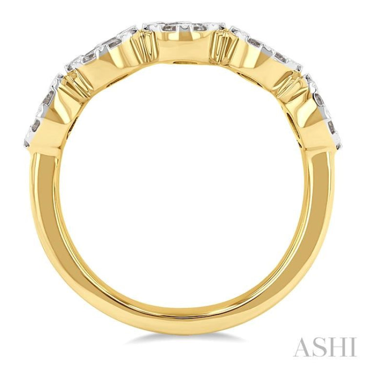 1 Ctw 5-Stone Lovebright Round Cut Diamond Ring in 14K Yellow and White Gold