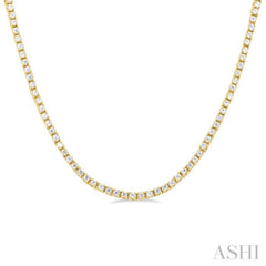 1 Ctw Round Cut Diamond Halfway Tennis Necklace in 14K Yellow Gold