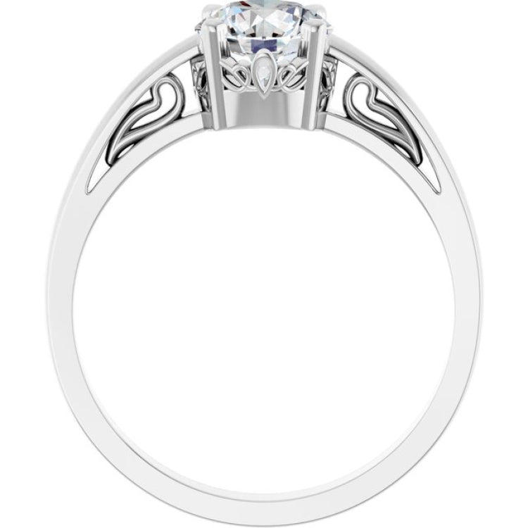 Platinum Stuller Lab-Created Moissanite Ring