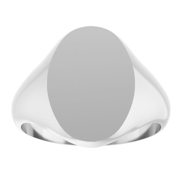 Platinum Oval Signet Ring