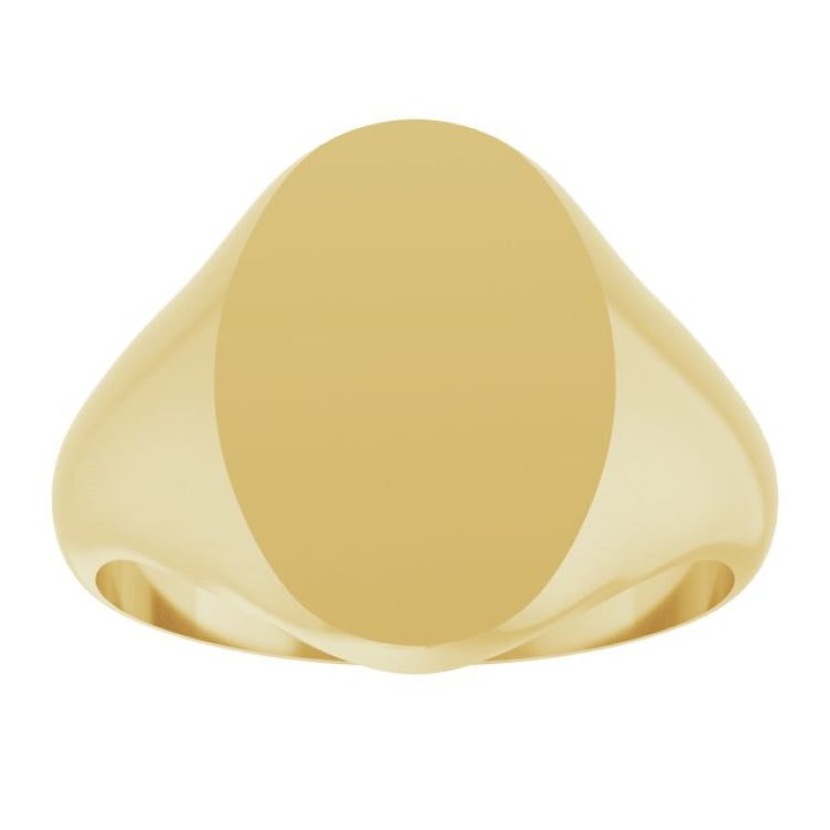 14K Yellow Oval Signet Ring