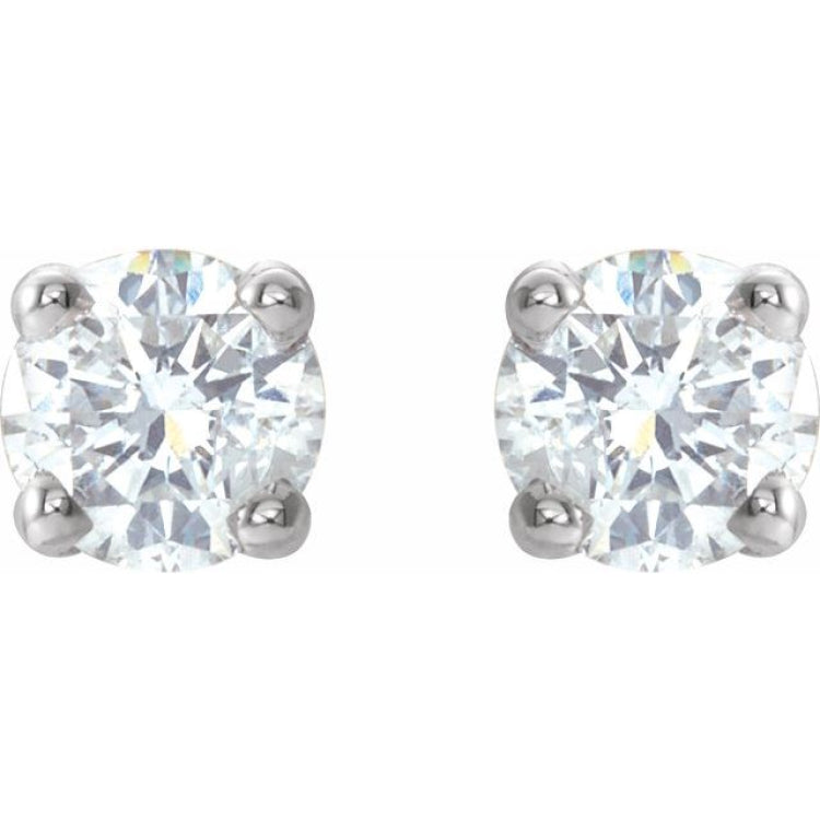 Sterling Silver 1/6 CTW Natural Diamond Stud Earrings