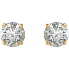 14K Yellow 3/8 CTW Natural Diamond Lightweight Basket Earring Mounting