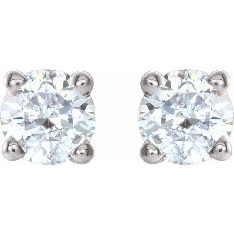 Platinum 3/8 CTW Natural Diamond Stud Earrings