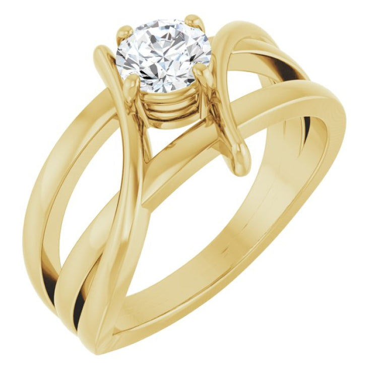 14K Yellow 1/2 CT Lab-Grown Diamond Ring