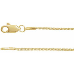 14K Yellow Gold-Filled 2.4 mm Wheat 24" Chain