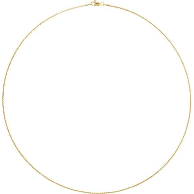 14K Yellow Gold-Filled 1.8 mm Wheat 7" Chain