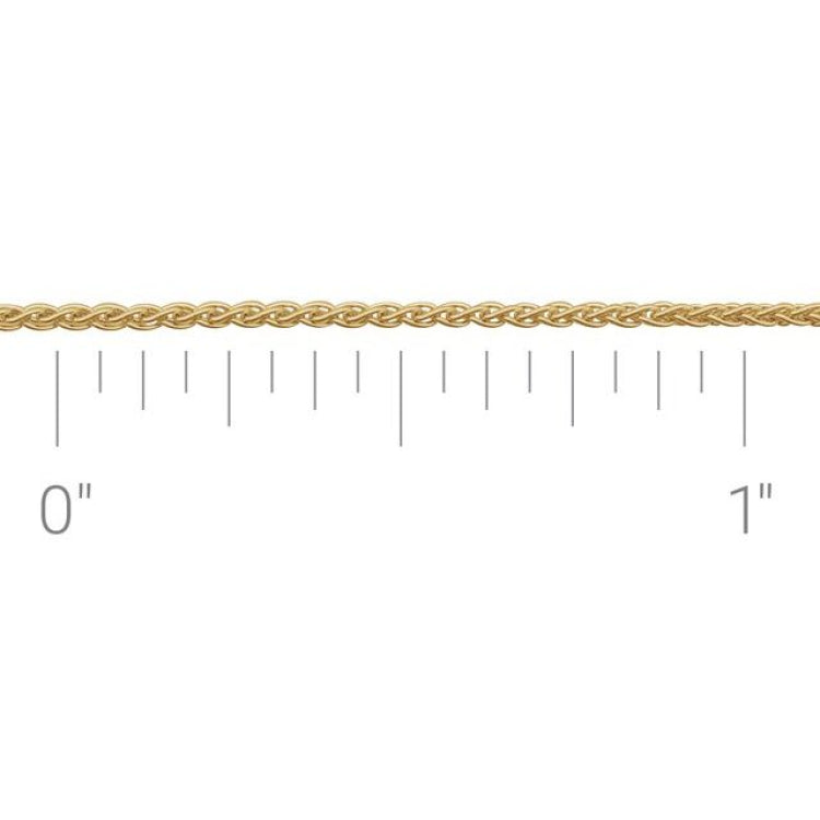 14K Yellow Gold-Filled 1.8 mm Wheat Chain by the Inch