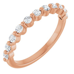 14K Rose 1/2 CTW Lab-Grown Diamond Anniversary Band