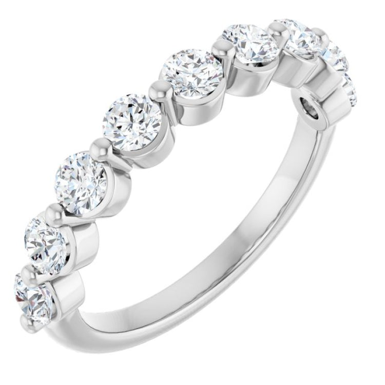 14K White 9/10 CTW Lab-Grown Diamond Anniversary Band