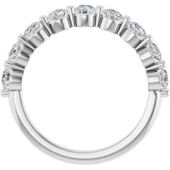 14K White 9/10 CTW Lab-Grown Diamond Anniversary Band