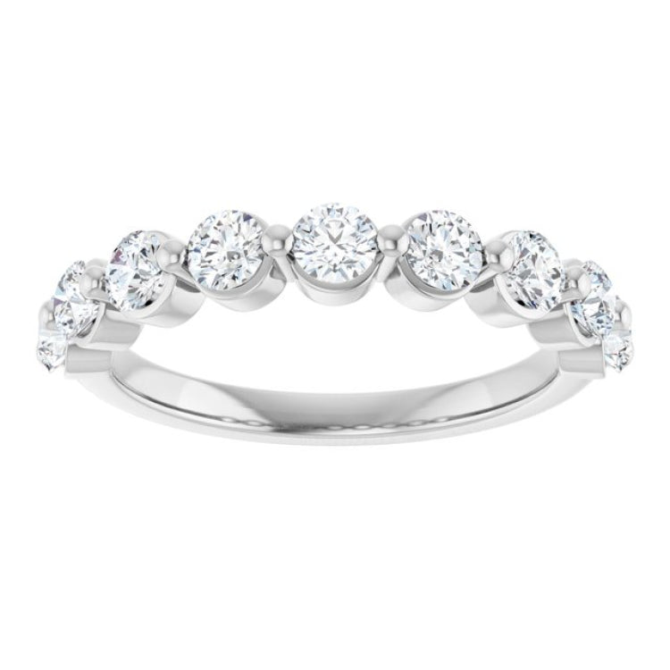 14K White 9/10 CTW Lab-Grown Diamond Anniversary Band