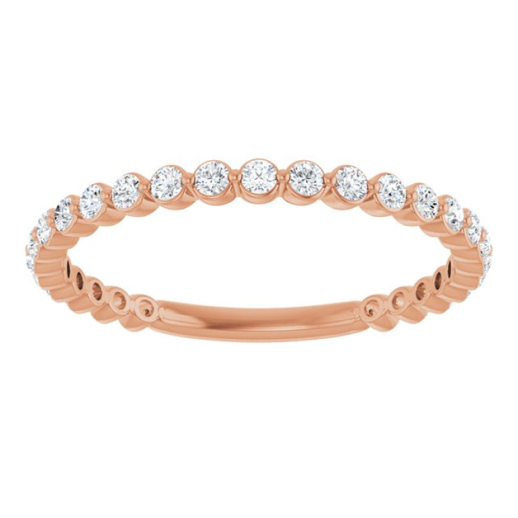 14K Rose 1/3 CTW Lab-Grown Diamond Anniversary Band