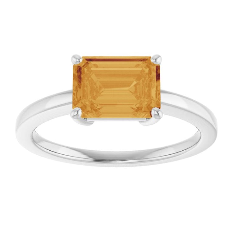 Sterling Silver Natural Citrine Ring