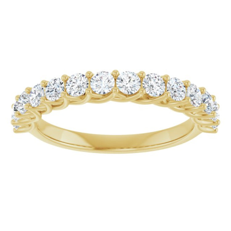 14K Yellow 7/8 CTW Natural Diamond Anniversary  Band