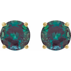 14K Yellow 6 mm Lab-Grown Alexandrite Stud Earrings