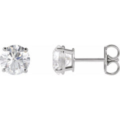 Platinum 7 mm Lab-Grown Yellow Sapphire Stud Earrings