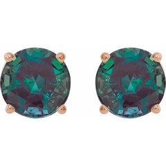 14K Rose 6 mm Lab-Grown Alexandrite Stud Earrings