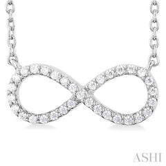 1/10 Ctw Round Cut Diamond Infinity Petite Pendant With Chain in 10K White Gold