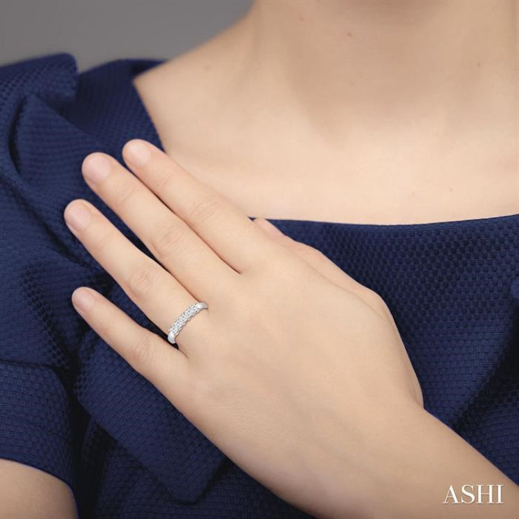 3/4 Ctw Princess Cut Diamond Wedding Band in 14K White Gold