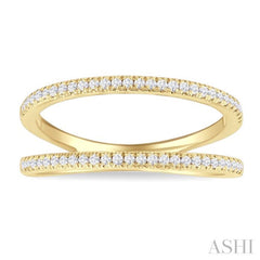 1/3 Ctw Split Twin Ring Illusion Round Cut Diamond Lightweight Fashion Ring in 10K Yellow Gold