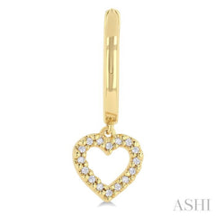 1/10 Ctw Petite Heart Shape Round Cut Diamond Fashion Huggies in 10K Yellow Gold