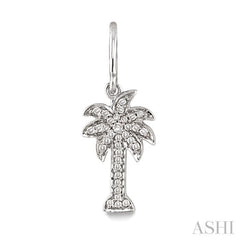 1/4 Ctw Palm Tree Single Cut Diamond Earrings in 10K White Gold