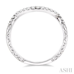 1/5 Ctw Round Cut Diamond Wedding Band in 14K White Gold