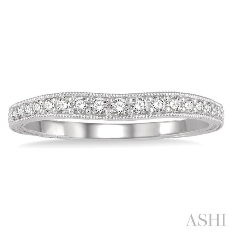 1/5 Ctw Round Cut Diamond Wedding Band in 14K White Gold