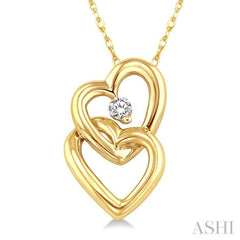 1/20 Ctw Round Cut Diamond Pendant in 14K Yellow Gold with Chain