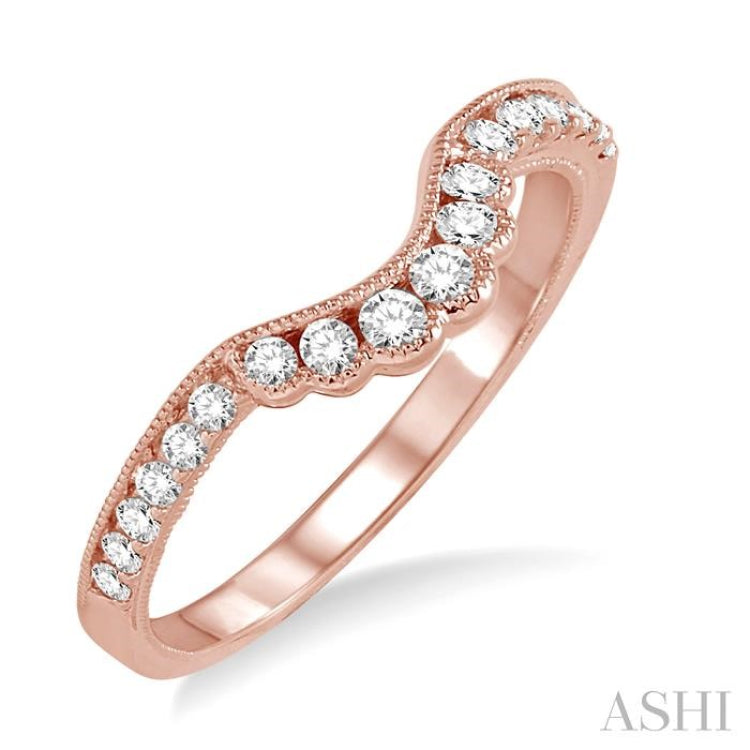 1/5 Ctw Round Cut Diamond Wedding Band in 14K Rose Gold