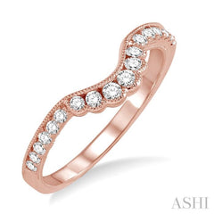 1/5 Ctw Round Cut Diamond Wedding Band in 14K Rose Gold