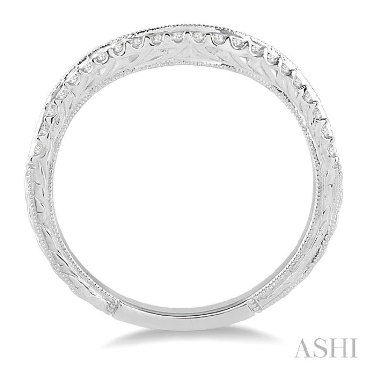 1/5 Ctw Round Cut Diamond Wedding Band in 14K White Gold